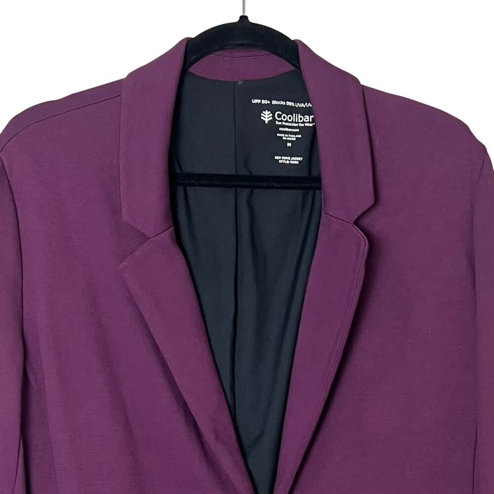 Coolibar Women's Key Cove Jacket Single Button Blazer UPF 50 Deep Wine Sz M - Picture 5 of 11